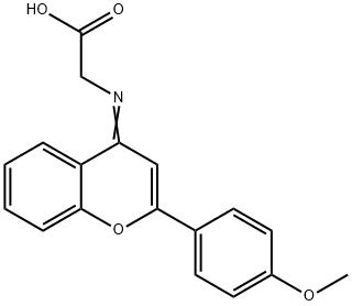 2-(4-METHOXY-PHENYL)-CHROMEN-4-YLIDENEAMINO]-ACETIC ACID Struktur