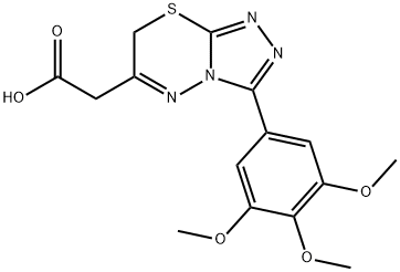 2-[9-(3,4,5-trimethoxyphenyl)-5-thia-1,2,7,8-tetrazabicyclo[4.3.0]nona -2,6,8-trien-3-yl]acetic acid|