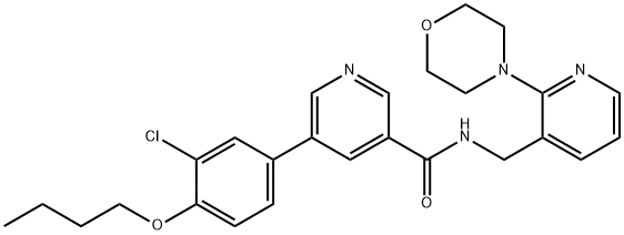 1266212-81-0 5-(4-丁氧基-3-氯苯基)-N-[[2-(4-吗啉)-3-吡啶基]甲基]-3-吡啶甲酰胺