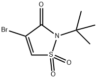 4-Bromo-2-tert-butyl-1,1-dioxo-1,2-dihydroisothiazol-3-one Struktur