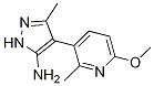 1H-Pyrazol-5-aMine, 4-(6-Methoxy-2-Methyl-3-pyridinyl)-3-Methyl- 结构式