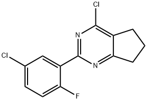 4-chloro-2-(5-chloro-2-fluorophenyl)-6,7-dihydro-5H-cyclopenta[d]pyriMidine Struktur