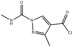 1H-Pyrazole-4-carbonyl chloride, 3-methyl-1-[(methylamino)carbonyl]- (9CI) Struktur