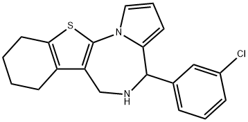 4H-(1)Benzothieno(3,2-f)pyrrolo(1,2-a)(1,4)diazepine, 5,6,7,8,9,10-hex ahydro-4-(3-chlorophenyl)-|
