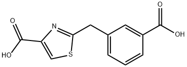 2-[(3-カルボキシフェニル)メチル]-4-チアゾールカルボン酸 化学構造式