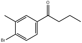 1-(4-ブロモ-3-メチルフェニル)ブタン-1-オン 化学構造式