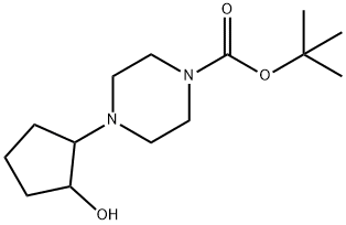 1-Boc-4-(2-hydroxycyclopentyl)piperazine 化学構造式