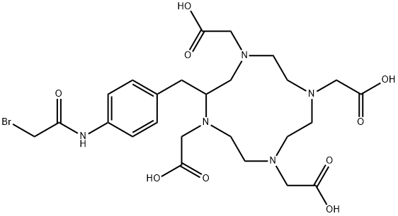 4-bromoacetamidobenzyl-1,4,7,10-tetraazacyclododecane-N,N',N'',N'''-tetraacetic acid 化学構造式