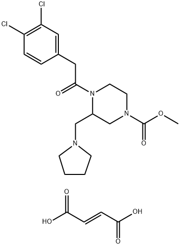 126766-32-3 4-[(3,4-ジクロロフェニル)アセチル]-3-(ピロリジン-1-イルメチル)ピペラジン-1-カルボン酸メチル·フマル酸塩