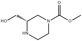 1-Piperazinecarboxylicacid,3-(hydroxymethyl)-,methylester,(S)-(9CI) Structure