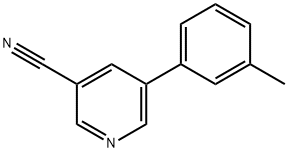 5-(M-甲苯基)氰吡啶, 1268049-13-3, 结构式