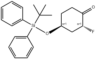 (2R)-4-[(tert-Butyldiphenylsilyl)oxy]-2-fluorocyclohexan-1-one Structure