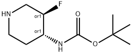 N-[反式-3-氟哌啶-4-基]氨基甲酸叔丁酯,1268520-95-1,结构式