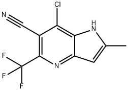7-chloro-2-Methyl-5-(trifluoroMethyl)-1H-pyrrolo[3,2-b]pyridine-6-carbonitrile Struktur