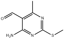 4-アミノ-6-メチル-2-(メチルチオ)ピリミジン-5-カルブアルデヒド 化学構造式