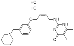 126869-04-3 5,6-DIMETHYL-2-[4-[3-(1-PIPERIDINOMETHYL)PHENOXY]-(Z)-2-BUTENYLAMINO]-4(1H)-PYRIMIDONE DIHYDROCHLORIDE