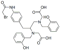 N,N'-bis(2-hydoxybenzyl)-1-(4-bromoacetamidobenzyl)-1,2-ethylenediamine-N,N'-diacetic acid 结构式