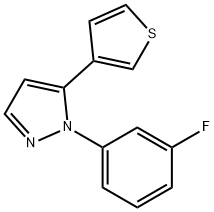 1 - (3 -氟苯基)-5 - (3-噻吩基)- 1H -吡唑 结构式