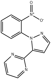 2 - (1 - (2 -硝基苯基)-1H -5-吡唑基)嘧啶 结构式