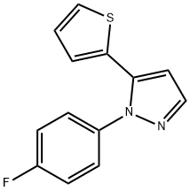 1 - (4 -氟苯基)-5 - (2-噻吩基)- 1H -吡唑 结构式