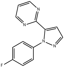 2 - (1 - (4 - 氟苯基) -1H-5- 吡唑基)嘧啶,1269292-15-0,结构式