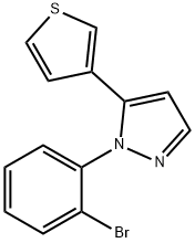 1-(2-broMophenyl)-5-(thiophen-3-yl)-1H-pyrazole 化学構造式