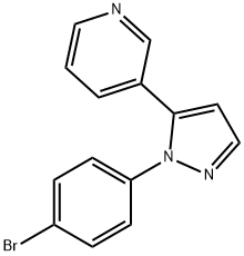 3 - (1 - (4 -溴苯基)-1H -5-吡唑基)吡啶,1269292-43-4,结构式