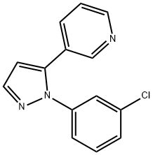 3 - (1 - (3 -氯苯基)-1H -5-吡唑基)吡啶, 1269292-49-0, 结构式