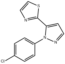 2 - (1 - (4-氯苯基)-1H -5-吡唑基)噻唑, 1269292-65-0, 结构式