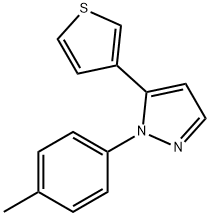 5 - (3-噻吩基)- 1 -对甲苯基- 1H -吡唑, 1269292-96-7, 结构式