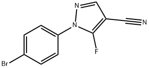 5 -氟- 1 -(4 -溴苯基)- 1H -吡唑-4-甲腈, 1269293-06-2, 结构式