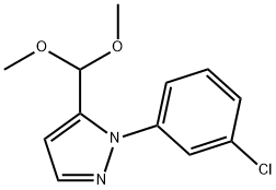 1 - (3 -氯苯基)-5 - 二甲氧基甲基- 1H -吡唑 结构式