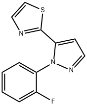 2 - (1 - (2 -氟苯基)-1H -5-吡唑基)噻唑 结构式