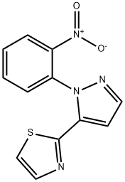 2 - (1 - (2 -硝基苯基)1H -5-吡唑基)噻唑 结构式