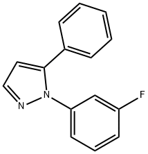 1-(3-フルオロフェニル)-5-フェニル-1H-ピラゾール 化学構造式