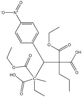 2-(4-硝基苯基)丙烷-1,1,3,3-四羧酸四乙酯, 126989-14-8, 结构式