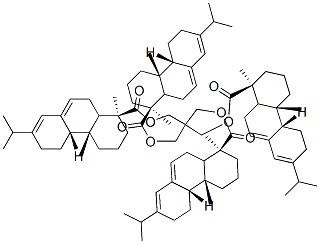 1-Phenanthrenecarboxylic acid, 1,2,3,4,4a,4b,5,6,10,10a-decahydro-1,4a-dimethyl-7-(1-methylethyl)-, 2,2-bis[[[[1,2,3,4,4a,4b,5,6,10,10a-decahydro-1,4a-dimethyl-7-(1-methylethyl)-1-phenanthrenyl]carbonyl]oxy]methyl]-1,3-propanediyl ester, st  Struktur
