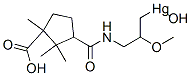[3-[[(3-Carboxy-2,2,3-trimethylcyclopentyl)carbonyl]amino]-2-methoxypropyl]hydroxymercury(II) Struktur