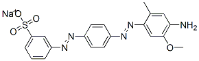 3-[[4-[(4-アミノ-5-メトキシ-2-メチルフェニル)アゾ]フェニル]アゾ]ベンゼンスルホン酸ナトリウム 化学構造式