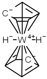 ビス(シクロペンタジエニル)タングステン(IV)=ジヒドリド 化学構造式