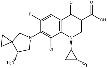 7-[(7R)-7-氨基-5-氮杂螺[2.4]庚烷-5-基]-8-氯-6-氟-1-[(1S,2R)-2-氟环丙基]-1,4-二氢-4-氧代-3-喹啉甲酸,127199-06-8,结构式