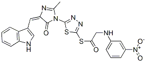 127227-41-2 (5E)-5-(1H-indol-3-ylmethylidene)-2-methyl-3-[5-[2-[(3-nitrophenyl)ami no]acetyl]sulfanyl-1,3,4-thiadiazol-2-yl]imidazol-4-one