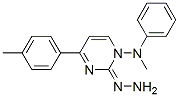 1-(Phenylmethylamino)-2-hydrazono-4-(p-tolyl)-pyrimidine 化学構造式