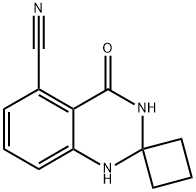 4-Oxospiro[1,2,3,4-tetrahydroquinazoline-2,1'-cyclobutane]-5-carbonitrile Struktur