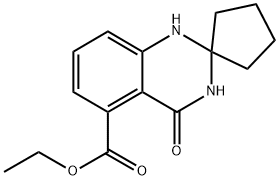 Ethyl 4-Oxospiro[1,2,3,4-tetrahydroquinazoline-2,1'-cyclopentane]-5-carboxylate Struktur