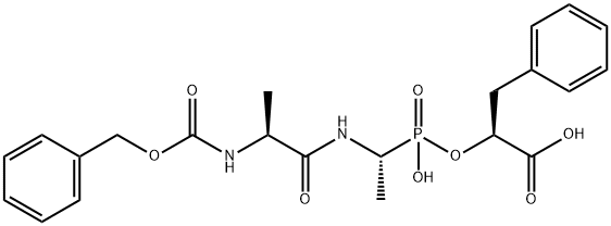 O-((-((N-(phenylmethoxycarbonyl)alanyl)amino)ethyl)hydroxyphosphinyl)-3-phenylacetate 结构式