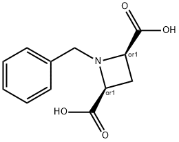 cis-1-Benzyl-azetidine-2,4-dicarboxylic acid 化学構造式