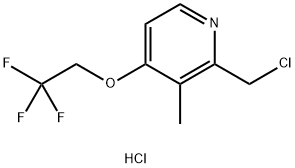 2-クロロメチル-3-メチル-4-(2,2,2-トリフルオロエトキシ)ピリジン塩酸塩 塩化物 化学構造式