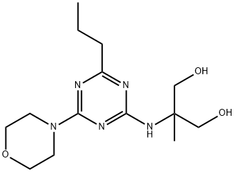 1,3-Propanediol, 2-methyl-2-((4-(4-morpholinyl)-6-propyl-1,3,5-triazin -2-yl)amino)- Structure