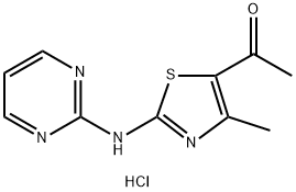 5-acetyl-4-methyl-2-(2-pyrimidinylamino)-1,3-thiazol-3-ium chloride|